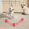 Miniatyrbilde 3 av 5: Katte Leke, Leke Ball med LED-lys, 360 Graders Automatisk Rotasjon og USB-Lading Interaktiv Katteleke, for Kjæledyr Hund Kattunger (Rød)