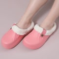 Miniatyrbillede 2 af 5: Indendørs Dame Varme Hjemmesko Havesko Bløde Vandtætte Plys Hjemmesko Par Rose Red 40-41(9.6-9.8 inch)