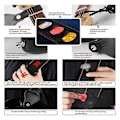 Miniatyrbilde 5 av 5: Folk Gitar Elektrisk Gitar Bass Ren Bomull Stropp med Headstock Plekter - Svart