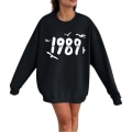 Pikkukuva 1 / 2: Taylor Swift laulaja Taylor Swift 2D samettiprintillä varustettu naisten pyöreäkauluksinen collegepaita Black XL