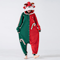 Miniatyrbild 1 av 3: Jul Onesie Älg Hatt Onesie Party Show Onesie Jumpsuit Jumpsuit Julklapp Pyjamas Green XL