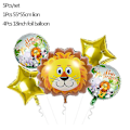 Miniatyrbillede 1 af 5: 5 stk. Jungle Dyr Tiger Løve Abe Zebra Giraf Ko Luft Helium Ballon Børn S lion set
