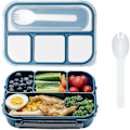 Miniatyrbillede 4 af 4: Madkasse 1300ML Bento Madkassebeholder Indbygget Bestiksæt til Voksne, Lækagesikker Madkassebeholder til Picnic, Tåler Opvaskemaskine og Mikroovn