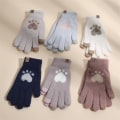 Miniatyrbilde 3 av 5: Søte hjertehansker for kvinner, fluffy plysj-hansker for vinteren grey 2