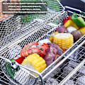 Miniatyrbilde 2 av 5: Grillkurv i rustfritt stål for BBQ, rotisserie rullende nettingbur for grilling, grilltilbehør