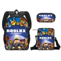 Miniatyrbild 3 av 5: Set med 3 Cartoon Kids Robloxing Tryckta Ryggsäckar Barn Skolväska Pojkar Flickor photo color