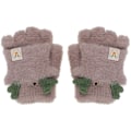 Miniatyrbild 1 av 4: Fliphandskar i plysch för damer Faux Fur Halvfingerhandskar Fingerlösa handskar Vantar Utomhushandskydd för barn Flickor (beige)