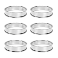 Miniatyrbillede 1 af 5: 6 stk. Runde Kage Ringforme til Madlavning, Rustfrit Stål Muffin Tærte Ringe, Metalforme Dobbeltvalsede Cr