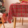 Miniatyrbillede 1 af 5: Juledekoration Nytår Duge Plaid Snefnug Jul Hjem Spisebord Dækdug Rektangulær Sofabord Duge Small yellow and red 100x160cm