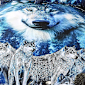 Miniatyrbild 3 av 5: Aurora Borealis Djur Varg Ledare Sängkläder Set 3d Blå Vargar Vid Månskensnatt Skog Dekorativt Påslakanset Sänglinne Hemtextil För Vuxna Pojkar