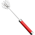 Miniatyrbillede 1 af 5: Hånddrevet æggepisker, rustfri stålpisker til hjemmet, alsidigt værktøj til æggepisker, mælkeskummer, hånddrevet mixer (30 cm, rød)