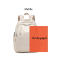 Miniatyrbillede 1 af 5: Vandtæt Rygsæk Mode Damer Rejserygsæk Ensfarvet Dame Enkelt Skuldertaske M25 Beige 29cm  L