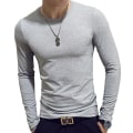 Miniatyrbild 1 av 5: Polo med hög krage för män, enfärgad, smal, elastisk, tunn, pullover, vår, höst, underkläder, polotröja, herrstickad blus, baströja, topp Gray 3 L
