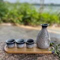 Miniatyrbillede 4 af 5: 1 Sæt Udsøgt Japansk Sake Kop Sake Kande Retro Sake Sæt Japansk Retro Simpel Keramisk Sake