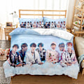 Miniatyrbild 1 av 2: Bts 3D-tryckt Sängklädesset Påslakan Örngott Barnpresent Färg 1 AU single 140x210cm