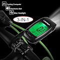 Miniatyrbillede 5 af 5: 3 i 1 Cykelcomputer USB Genopladelig Trådløs Cykelcomputer Cykel Speedometer med LED Forlygte og Horn
