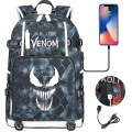 Miniatyrbilde 1 av 4: Venom Fashion Trykt USB Skolebagg for Ungdom (2-108) Color-13