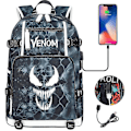 Miniatyrbillede 1 af 4: Venom Fashion Trykt USB Skoletaske til Unge (2-108) Color-13