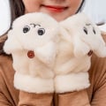 Pikkukuva 2 / 5: Muhkea Karhu Turkis Neulotut Käsineet Käännettävät Puolisormikkaat Ajokäsineet Talvi Pehmeät Lämpimät Paksut Käsineet Tytöille White Bear Gloves