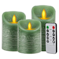 Miniatyrbillede 1 af 5: 3 stk. LED Flakkende Flammelys, Med Timer Fjernbetjening, 7,5x10/12,5/15cm, Til Julehjem Dekoration Bryllup Kirke Fest Have, LED Elektro