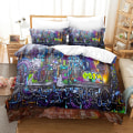 Miniatyrbild 1 av 3: S10 Street Graffiti 3D-tryckt Sängklädesset Påslakan Örngott Barnpresent AU single 140x210cm