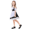 Miniatyrbild 2 av 5: Barn Söt Maid Cosplay Kostym För Flickor Lolita Svart Vit Halter Klänning Fantasia Halloween Kostymer M 120-130cm