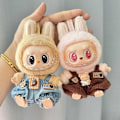 Miniatyrbild 2 av 5: 17cm Mini Plyschdockas Kläder Outfit Tillbehör För Korea Kpop Exo Labubu I II Idol Dockor Sittande Party Overaller Kläder Gåva 4
