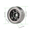 Miniatyrbillede 2 af 5: 4 stk. 96G 1.0 Metal Beadlock Hjulnav til Axial SCX24 AX24 TRX4M FMS FCX24 1/18 1/24 RC Crawler Bil