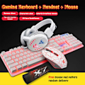 Miniatyrbild 3 av 5: 4st/set K59 Mekaniskt Trådbundet USB-Tangentbord Belyst Gamingmus Musmatta Headset Skrivbord Bakgrundsbelysning Kit Black Blue
