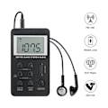 Miniatyrbilde 5 av 5: Bærbar Radio FM/AM Dual Band Stereo Digital Bærbar Mini Radio Mottaker med LCD-Skjerm Oppladbar