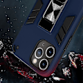Miniatyrbild 2 av 5: Nytt För Iphone 11 Pro 2 I 1 Pc + Tpu Stötsäkert Skyddsfodral Med Osynligt Ställ (vinröd)