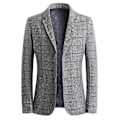Miniatyrbild 1 av 4: Herr Slim Fit Casual Två Knappar Kostymkavaj Rutig Blazer Business Jacka Grå M