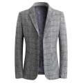 Miniatyrbillede 1 af 4: Herre Slim Fit Casual To Knaps Jakkesæt Frakke Plaid Blazer Business Jakke Grå M