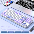 Miniatyrbilde 1 av 5: TK87 mekanisk tastatur 87-tasters fullt utbyttbart kablet gamingtastatur Camel