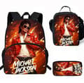 Michael Jackson Skolryggsäck Bokväska Isolerad Lunchväska Pennfodral Set Present Style 1