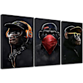 Miniatyrbillede 1 af 5: Wise Monkeys Lærreds Vægkunst Print Lærredstryk Til Stue Moderne Boligindretning 30x50cm 3 Dele kun lærred