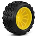Miniatyrbilde 5 av 5: 4 stk. 118MM 1/10 RC Dekk Hjul Skuminnlegg 12mm Hex for Arrma Redcat, Gul