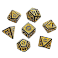 Miniatyrbillede 1 af 5: Gult 7-delt Akryl Polyhedral Terningesæt til DND TRPG Bordspil D4-D20