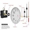 Miniatyrbild 4 av 5: 31MM Lång Axel DIY Quartz Klockurverk Mekanism Visare Kit 1st