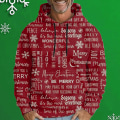 Miniatyrbilde 1 av 2: Rund hals genser Juleserie 3D-printet løs trendy pullover hettegenser for menn XXL