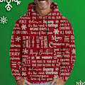 Miniatyrbillede 1 af 2: Rundhalset sweatshirt juleserie 3D-printet løs trendy pullover hættetrøje til mænd 4XL