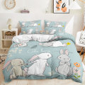 Pikkukuva 1 / 2: Sarjakuva Pupujussi 3D-painettu Sängynpeite Setti Pussilakana Peitto Pussilakana Tyynyliina Lasten Lahja Väri 2 US FULL 200x230cm
