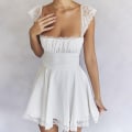 Miniatyrbilde 2 av 5: Elegant Hvit Blonde Stropp Kjole Dame Ermeløs Ryggløs Sexy Skjørt WHite XS