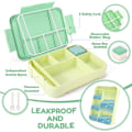 Miniatyrbilde 3 av 3: Matboks, Bento Boks Plast Matboks for Voksne Barn, 1300ml Bento Boks Matboks med Tre Rom og Bestikk, BPA Fri, Mikrobølgesikker (G