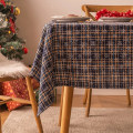 Miniatyrbilde 1 av 5: Juledekorasjon Nyttår Duk Rutete Snøfnugg Jul Hjem Spisebord Dekke Klut Rektangulær Salongbord Duk Big blue plaid snow 100x160cm