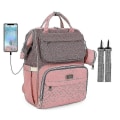 Miniatyrbild 1 av 5: Användbar Skötväska Ryggsäck USB-gränssnitt Vattentät Multifunktion För Kvinnor Män Pink with grey