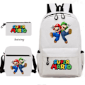Miniatyrbild 1 av 5: Super Mario 3 st/set Barnryggsäck Pojkar Skolväska Tillbaka till Skolan Present Lavender 16 Inches