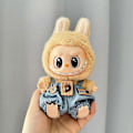 Miniatyrbild 1 av 5: 17cm Mini Plyschdockas Kläder Outfit Tillbehör För Korea Kpop Exo Labubu I II Idol Dockor Sittande Party Overaller Kläder Gåva 5