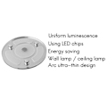 Miniatyrbillede 5 af 5: Dual Blå/Hvid Tryk Dæmper LED Lampe 12-30V DC LED Cirkulær Loftslampe til RV Autocamper Ma