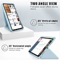 Miniatyrbillede 3 af 5: Kompatibel med iPad 10.9 (2022) / iPad 10. generation Origami Stand PU Læder Tablet Case Auto Vågn/Sov Pen Slot Beskyttelsescover Azure